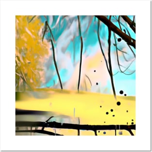Abstract autumn forest Posters and Art